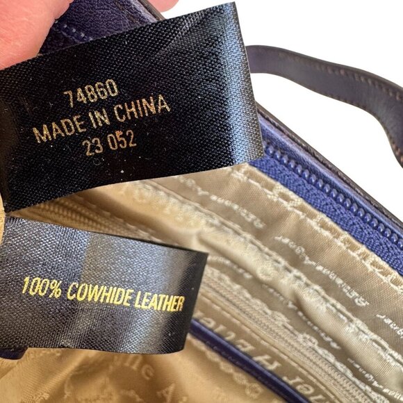 Etienne Aigner Navy Leather Buckle Detail Silver Hardware Shoulder Hobo Bag - Picture 11 of 12